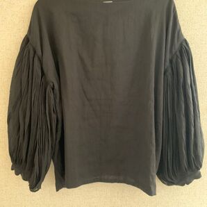 ichi ボリューム袖 ブラウス ブラック トップス