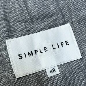 《オススメ◎》SIMPLE LIFE シンプルライフ★コットンリネン*テーラードジャケット*ブレザー*ライトグレー*サイズ48(MA4993)◆S60の画像5