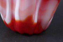 DOM CROWN ドンクラウン ガラス製 フラワーベース クラフトガラス 花瓶 花器 レッド マーブル 飾り 工芸ガラス インテリア SE2805_画像5