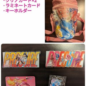 【5点セット】映画プリキュアオールスターズF　クリアカード×2　キーホルダー　きらきらドリンクカップポーチ