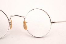 激レア 1920年代 アメリカ製 B&L ボシュロム 12K GF 金張り ホワイトゴールド 真円 丸メガネ ロイドメガネ ジョンレノン AO Shuron A1385_画像6