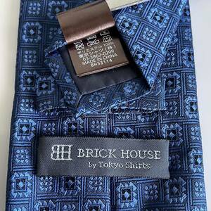 BRICK HOUSE by TOKYO SHIRT（ブリックハウス） 青花四角ネクタイ