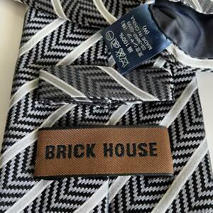 BRICK HOUSE by TOKYO SHIRT（ブリックハウス） グレーストライプ柄ネクタイ