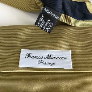 FRANCO MINUCCI(フランコミヌッチ)× バーニーズニューヨーク（ BARNEYS NEW YORK） 黄色ネクタイ ダブルネームタイの画像1