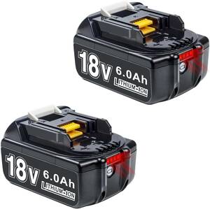 BOTKK 2個セット 互換 マキタ 18V バッテリー BL1860B 18V 6.0Ah 電動工具用 バッテリー. 大容量電池LEDデジタル残量表示