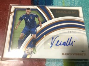 11/43 マルコヴェラッティ PANINI IMMACULATE COLLECTION SOCCER ITALY MARCO VERRATTI 直筆サイン イタリア代表