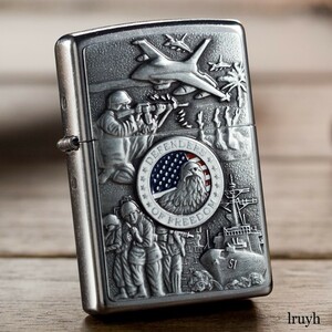 ZIPPO(ジッポー) 日本未発売 MADE IN USA レア 並行輸入品 Heroes (ヒーローズ) アーミー ミリタリー 風防付き シンプル 音が良い