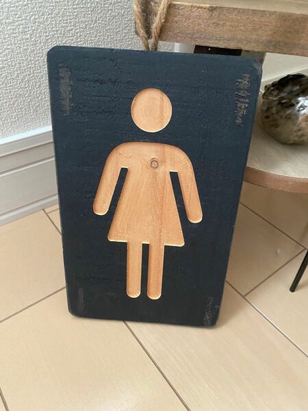 アンティーク　トイレサイン　女性用　インテリア　木製