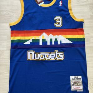 【やや訳あり】 NBA アレン・アイバーソン NUGGETS IVERSON #3 ★デンバー・ナゲッツ ユニフォーム ゲームシャツ ジャージ XL　刺繍　美品