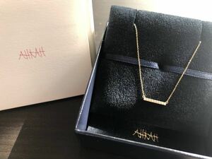 .¥8 ten thousand [AHKAH]tina Short necklace (K18YG/ diamond ) box * sale certificate attaching Ahkah 