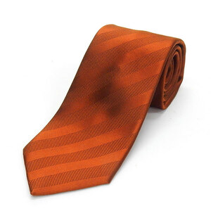 国産　高品質ネクタイ　赤茶　ストライプ　シルク100％　京都縫製　メール便送料無料　KY-AK03