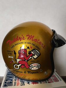 【売切り】ジェットヘルメット Lサイズ テッドマンズ TEDMAN'S HELMET TMH10G ゴールドラメ TED COMPANY & YAMASHIRO テッドマン山城コラボ