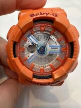 【CASIO 】Baby-G BA-110SN オレンジ　中古品　電池交換済み　稼動品　46-8_画像4