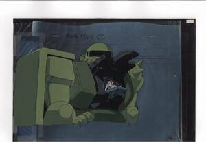 Art hand Auction Gundam Cel de gran tamaño con fondo dibujado a mano 4♯ Ilustración original Antigüedad, animación celular, fila K, Gundam