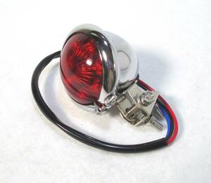 ☆オートバイ用 12V メッキボディ 57mm LED小型丸テールランプ レッド☆カフェ ボバー チョッパー YAMAHA HONDA SUZUKI MV Agusta Triumph