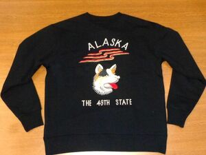 テーラー 東洋 スウェット スカジャン アラスカ[黒XLサイズ/TT69300 119/スカ トレーナー 刺繍 アラスカンハスキー/THE 49th STATE/ALASKA