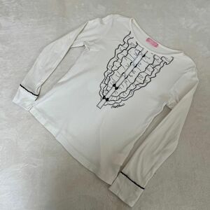 メゾピアノ　Mezzo Piano 長袖Tシャツ　ホワイト　150 女の子