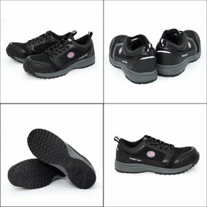 【STP/メッシュ ワークシューズ】★MESH WORK SHOES 紐（ヒモ）タイプ/ブラック 28cm★スニーカータイプ 軽量安全靴 JSAA A種取得