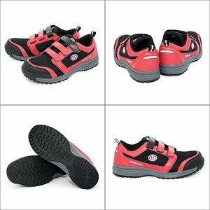 【STP/メッシュ ワークシューズ】★MESH WORK SHOES ベルクロタイプ/レッド 28cm★スニーカータイプ 軽量安全靴 JSAA A種取得