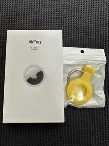 未使用品・送料無料・追跡可能　air tag Apple エアータグ　アップル　エアタグ　1個　バラ売り　キーホルダー　AirTag シリコン　黄色