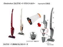 ☆☆ 最安値！　エレクトロラックス エルゴラピード ZB30/31/32シリーズ用 掃除機フィルター 2個セット 掃除ブラシ付き！ ☆☆_画像2