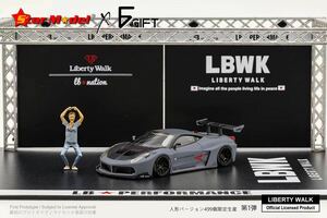 1/64 Star Model フェラーリ　LBWK LB-Silhouette WORKS LB シルエットワークス　458GT グレー零戦　カーボンボンネット　フィギュア付き