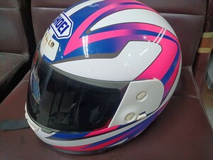 ☆SHOEI☆ヘルメット☆ピンクブルーライン☆Mサイズ☆当時物！