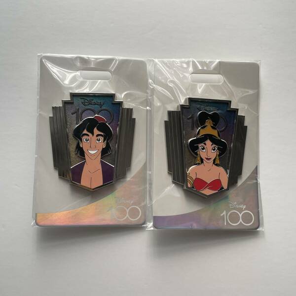 【未開封】D23 D100 ピンバッジ アラジン＆ジャスミン LE300 【送料無料・匿名配送】DestinationD23 2023 disneypins Disney Aladdin