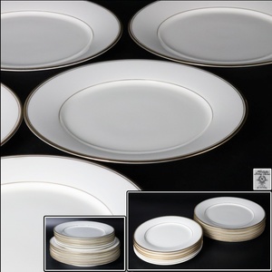 【宙】ノリタケ Noritake ゴールドラインプレート 27cmプレート6枚 23cmプレート6枚 Bone China 日本陶器 細密細工 7M30.4.1.C