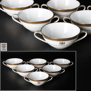 【宙】ノリタケ Noritake ゴールドラインスープカップのみ 6客 五七桐紋 Bone China 日本陶器 細密細工 7M01.jq.30.24.B