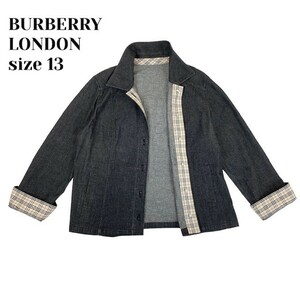 中古 バーバリーロンドン BURBERRY LONDON デニムジャケット インディゴグレー レディース 大きいサイズ 13