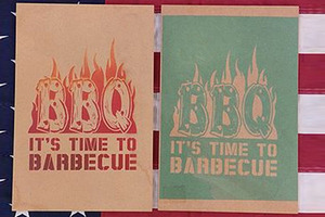 ステンシルアート■５９■　バーベキュー３枚セット BBQ　（ステンシルシート）