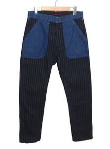 * ultimate beautiful goods HANALEI is na Ray Rose Bud Denim switch stripe work pants S