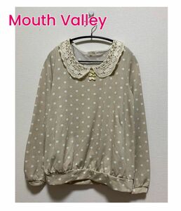 Mouth Valley　レース襟の カットソー　水玉