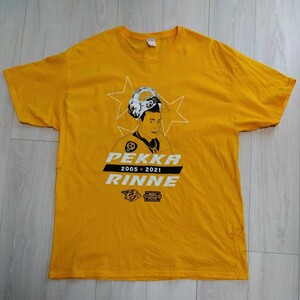 訳あり　Nashville Predators #35　Pekka Rinne　ペカ・リネー　リタイアメント　Tシャツ　半袖　XL