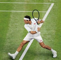 【レア】UNIQLO ユニクロ テニスウェア シャツ パンツ フェデラーモデル Roger Federer 錦織圭 ジョコビッチ ウインブルドン M 上下_画像1