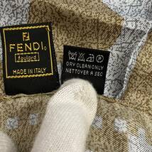 FENDI フェンディ スカーフ　ミニサイズ 　ブラウン　ライト　ブルー　no.14_画像4