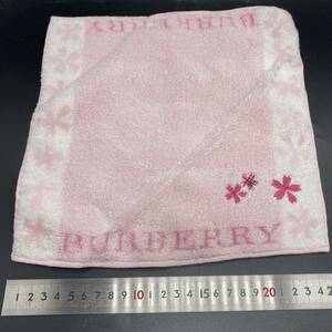 BURBERRY バーバリー タオルハンカチ ピンク　桜　さくら　刺繍　no.26