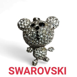 ★希少★ スワロフスキー　SWAROVSKI　ネックレス　クリスタルベア　シルバー　美品