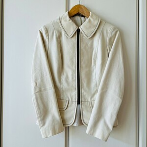 H5028cL フランス製 CYCLONE PARIS サイクロンパリ sports wear サイズ40 (M位) ジップアップ ジャケット アイボリー ライトベージュ 