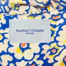 H142L《TSUMORI CHISATO ROOM ツモリチサト ルーム》サイズM ジップアップ フードパーカー 花柄 3Dフラワー グレー系 カワイイ ワコール _画像9