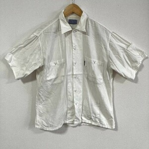 H5131NL 日本製 BLUE BLUE ブルーブルー サイズ1 (M～L位) 半袖シャツ コットンシャツ 綿100% ホワイト 白 メンズ 聖林公司 USED 白シャツ
