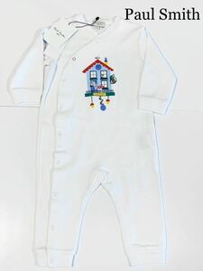 Paul Smith baby ポールスミス 長袖ロンパース 鳩時計カバーオール ホワイト コットン 80cm ベビー キッズ