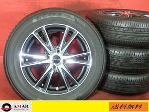 R15●【コンパクトカー向け：ブラックポリッシュ色】中古ホイール＋ラジアル185/65R15YOKOHAMA★4本(TH-4542A)送料無料/沖縄配送不可