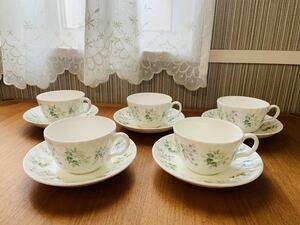 【美品】MINTON SPRING VALLEY ミントン スプリングバレー カップ&ソーサー C&S C/S 5客セット まとめて