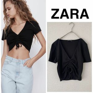 1回のみ着用 ZARA ザラ ショート丈半袖トップス 美品