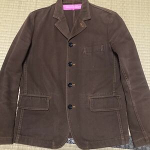 JUNNA WATANABE COMME des GARCONS MAN イエローステッチ　デニム　ジャケット　S ブラウン 4つボタンJACKET 