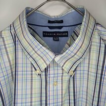 トミーヒルフィガー　BDシャツ　半袖　チェック　オーバーサイズ　ブルー_画像8