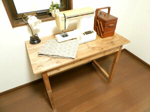 Art hand Auction Handmade craft desk (teak color), handmade works, furniture, Chair, table, desk