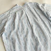 スイス　古着　エーデルワイスシャツ　バンドカラー　オーバーサイズ　水色　プルオーバー　トップス　カットソー_画像7